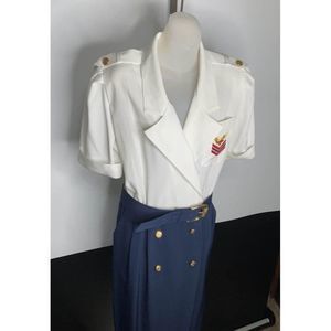 SZ 14 Liz Petites air hostess style dress up role play outfit blue white